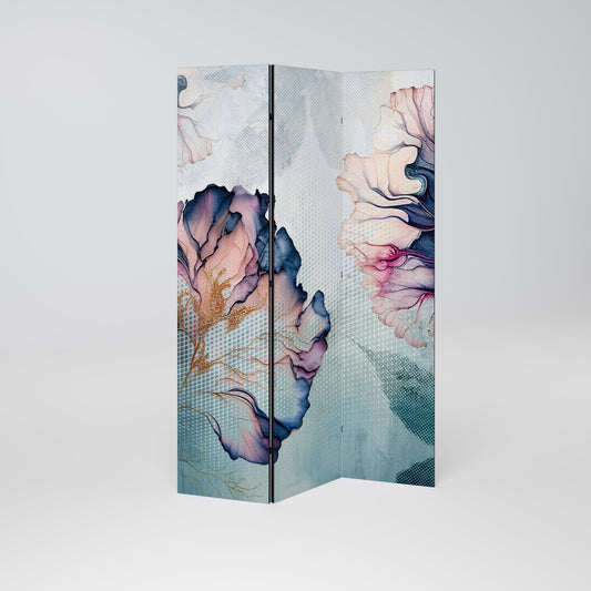 ICY BLOSSOMS Dekorativ rumsavdelare med 3 paneler