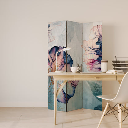 ICY BLOSSOMS Dekorativ rumsavdelare med 3 paneler