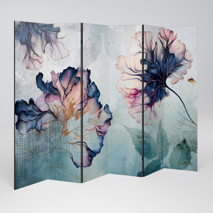 ICY BLOSSOMS Dekorativ rumsavdelare med 6 paneler