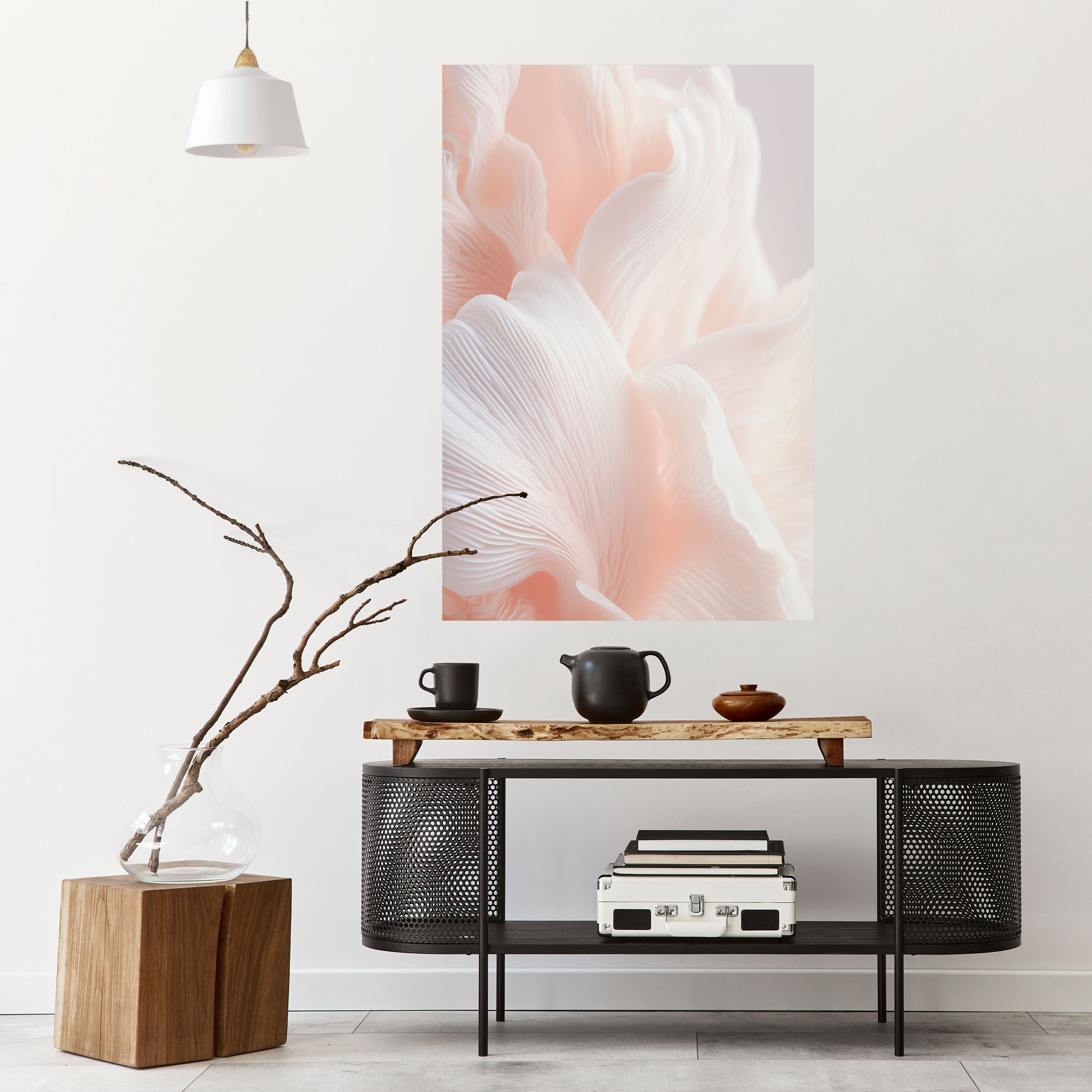 DELICATE ROSA HARMONY vertikal poster med självhäftande motiv
