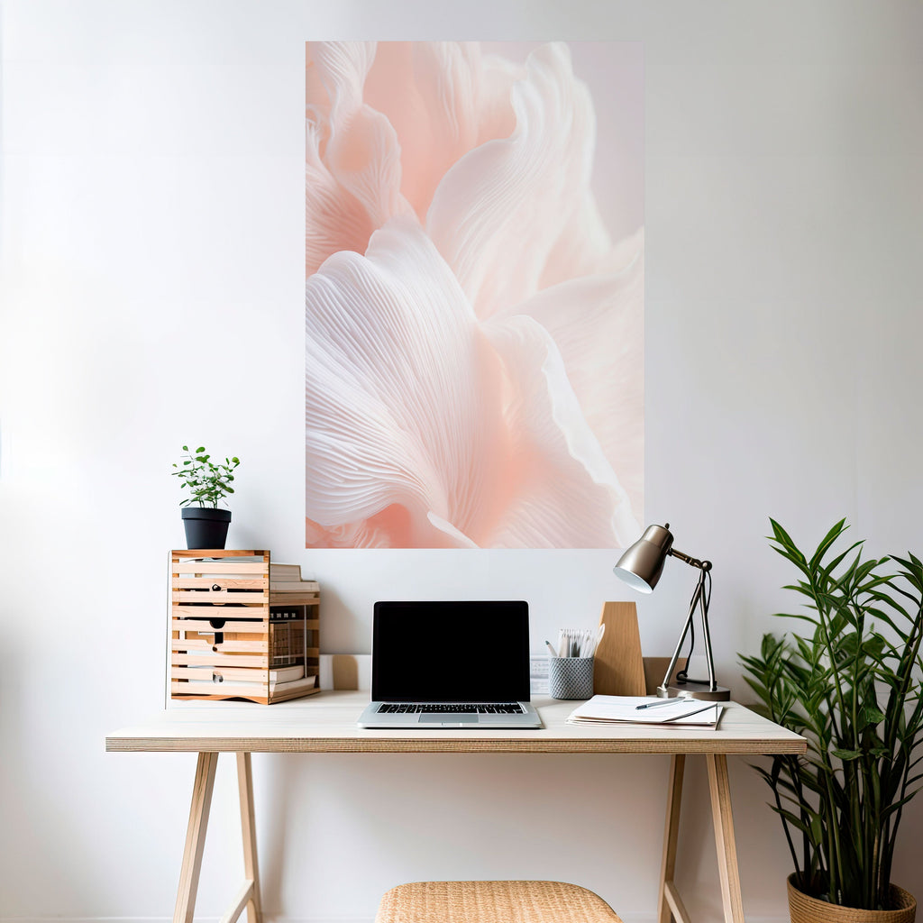 DELICATE ROSA HARMONY vertikal poster med självhäftande motiv