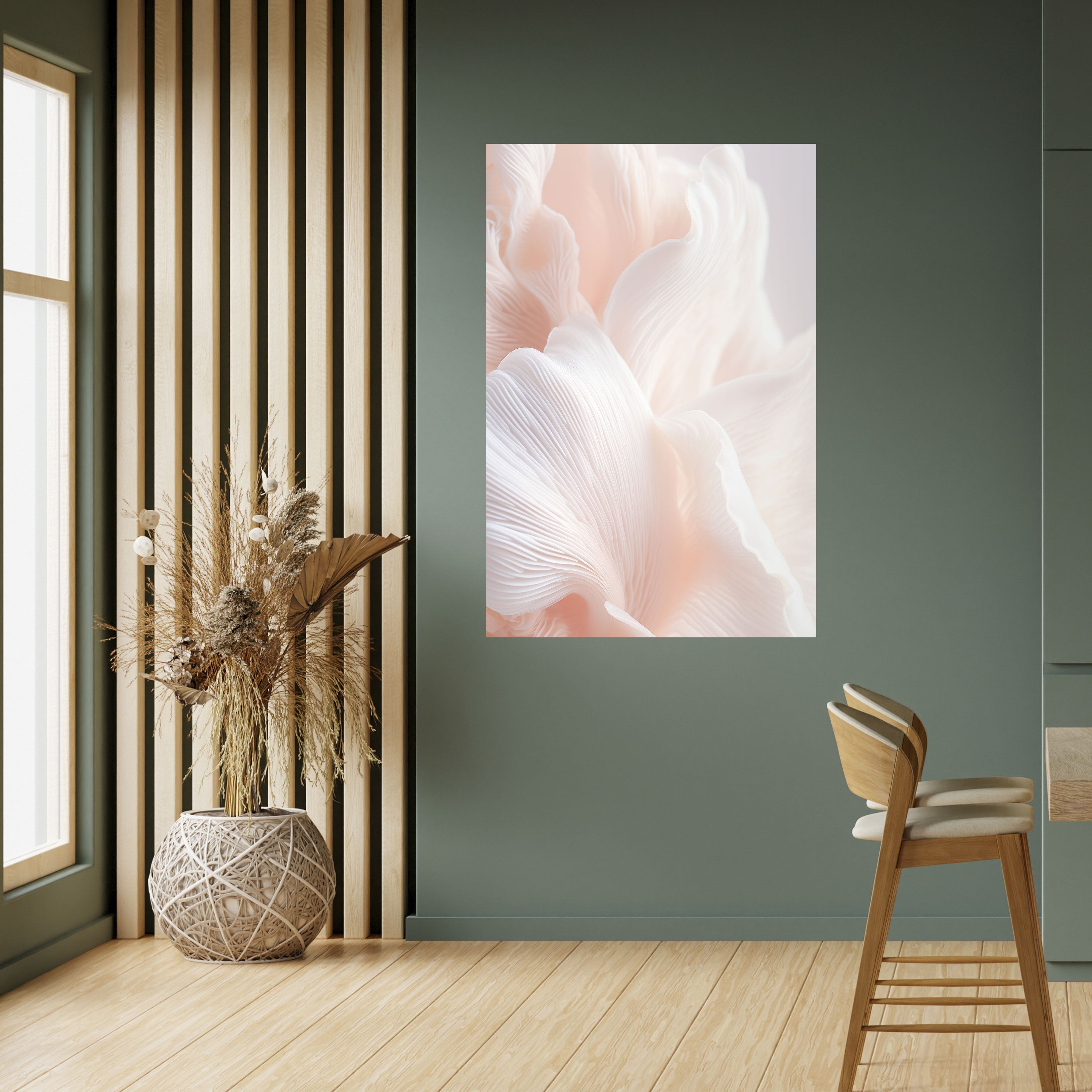 DELICATE ROSA HARMONY vertikal poster med självhäftande motiv