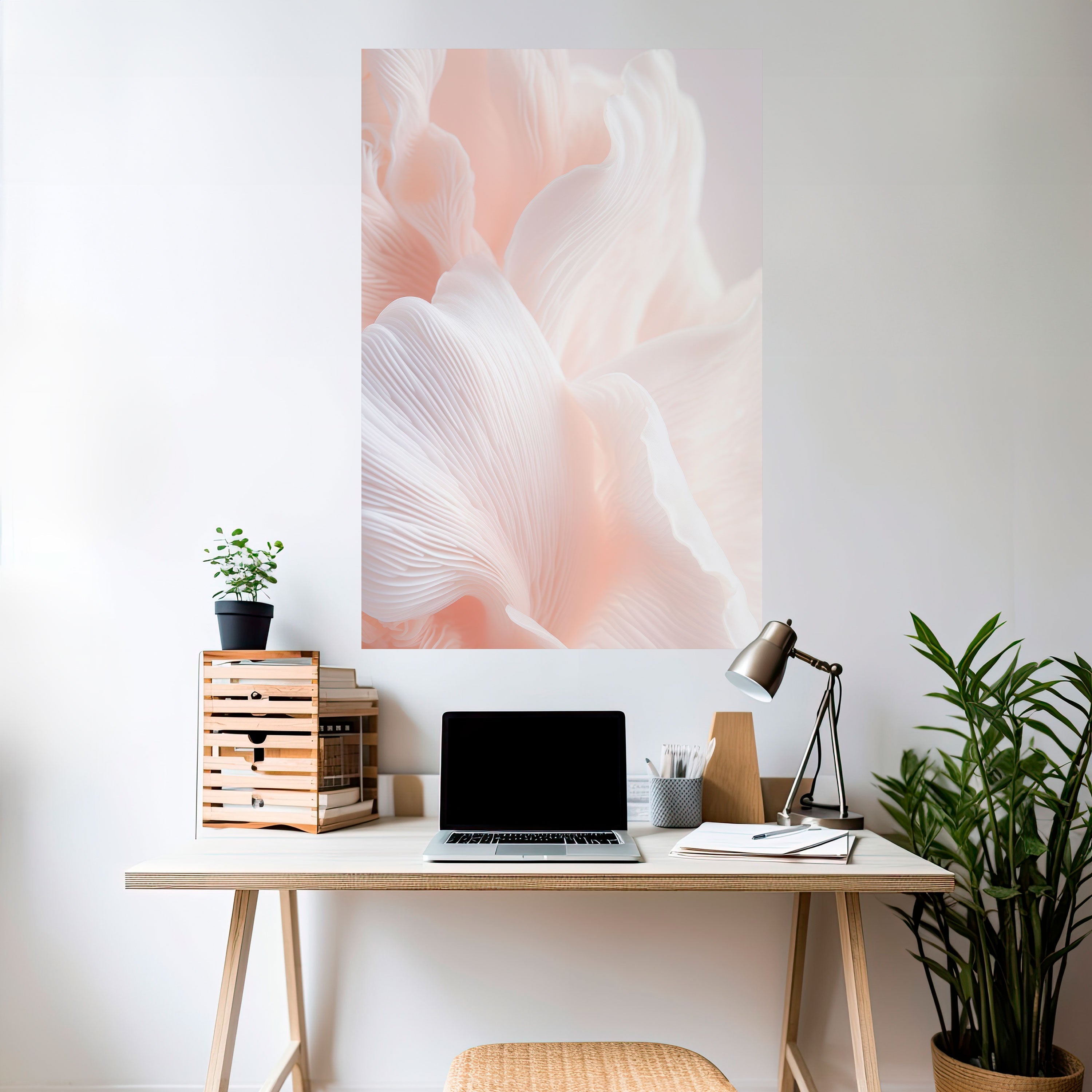 DELICATE ROSA HARMONY vertikal poster med självhäftande motiv