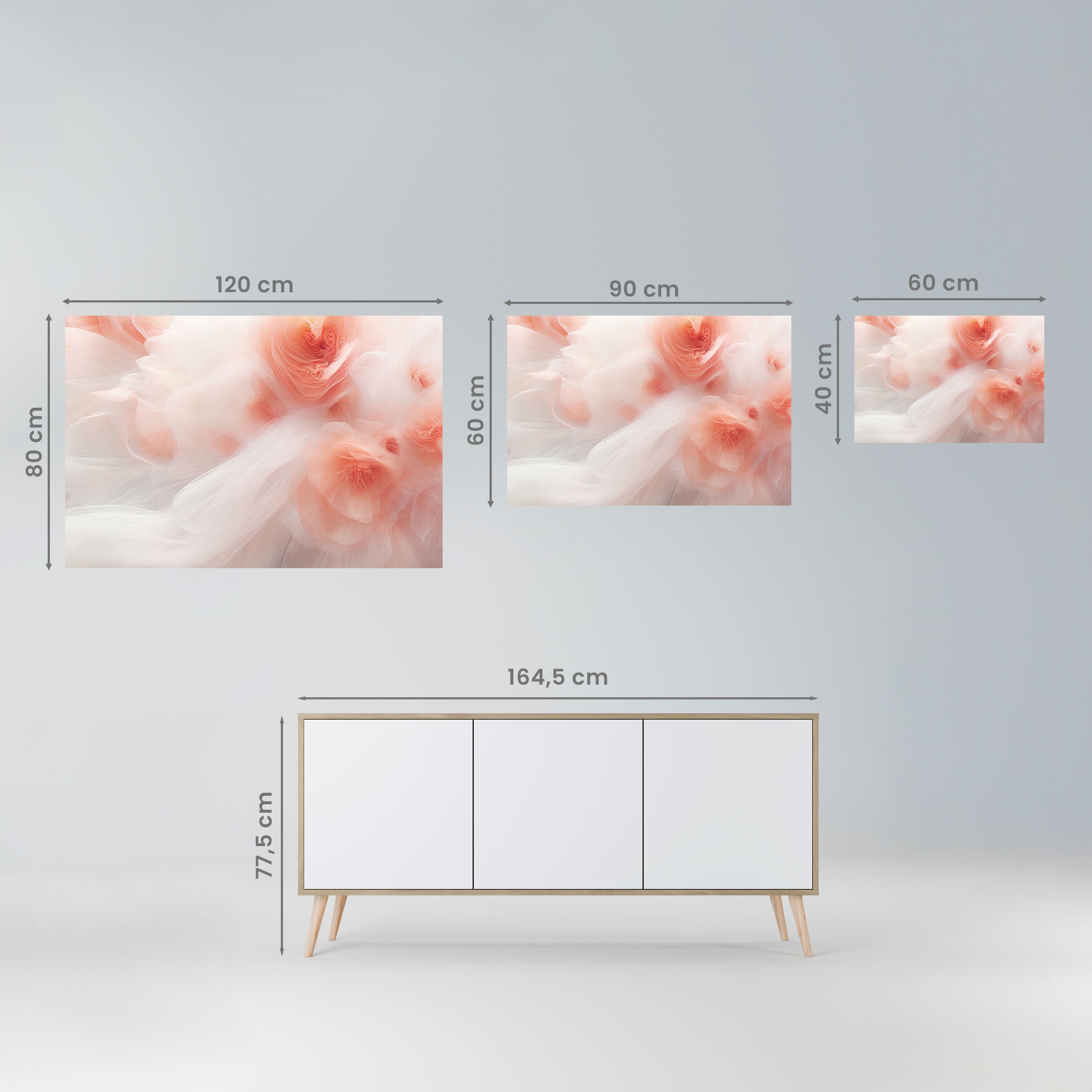 TENDER BLOSSOM VEIL horisontell affisch med självhäftande motiv
