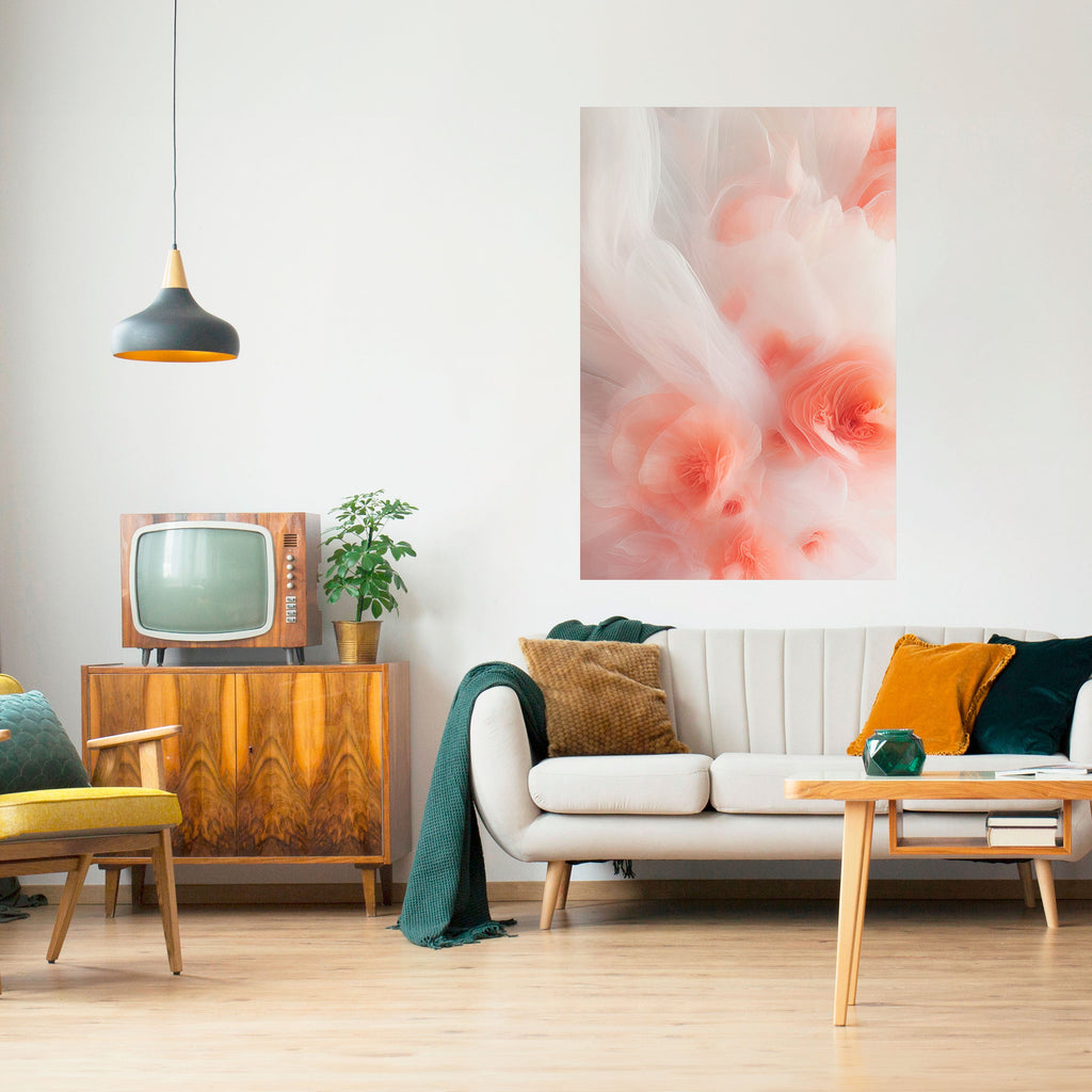 TENDER BLOSSOM VEIL vertikal poster med självhäftande text