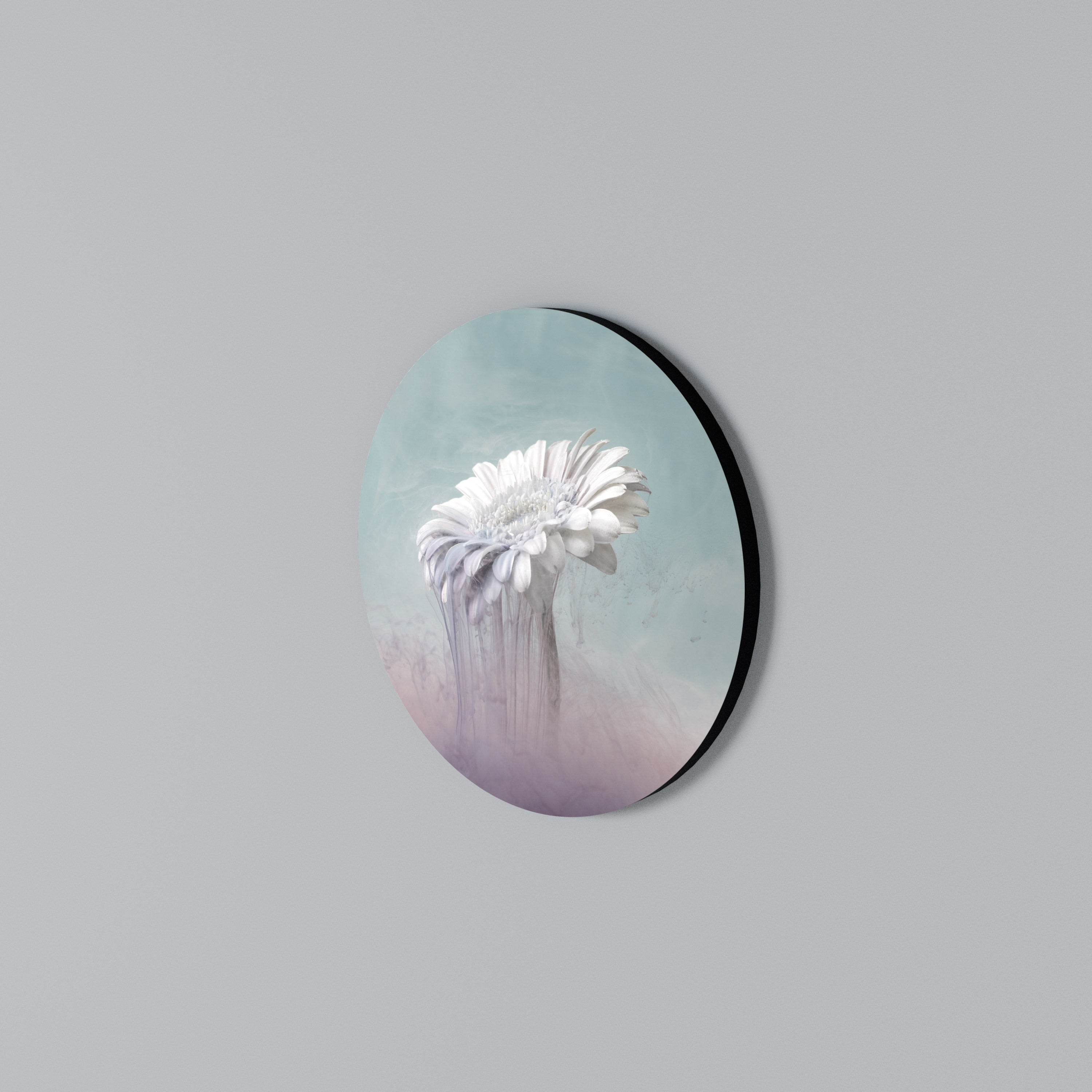 MELTING GERBERA Rund väggdekor