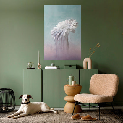 SMÄLTANDE GERBERA, vertikal poster med självhäftande tryck