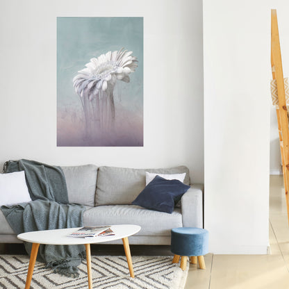 SMÄLTANDE GERBERA, vertikal poster med självhäftande tryck