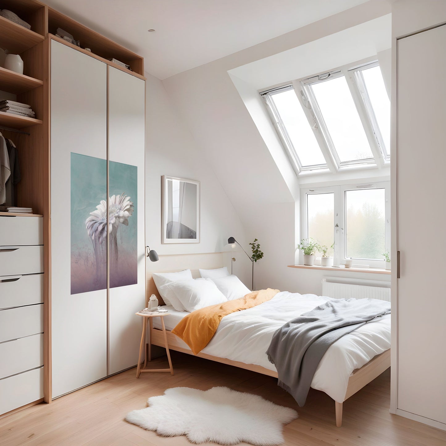 SMÄLTANDE GERBERA, vertikal poster med självhäftande tryck