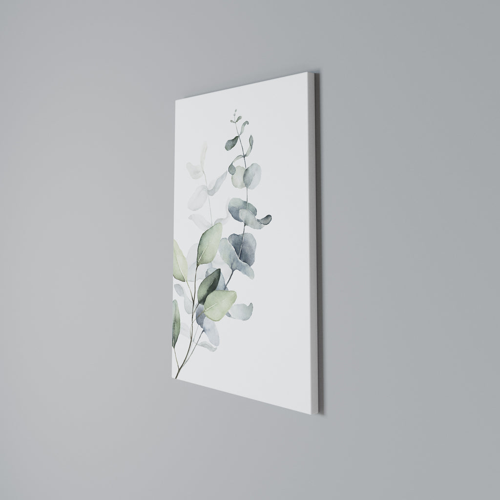 AQUA LEAF SYMPHONY Vertical Canvas Print