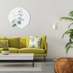 AQUA LEAF SYMPHONY Round Wall Art