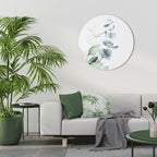 AQUA LEAF SYMPHONY Round Wall Art