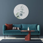 AQUA LEAF SYMPHONY Round Wall Art