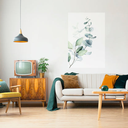 AQUA LEAF SYMPHONY Peel and Stick Vertical Poster