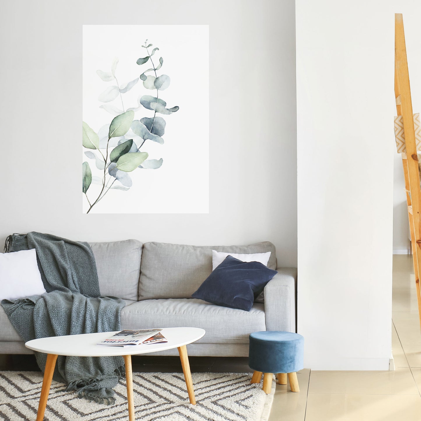 AQUA LEAF SYMPHONY Peel and Stick Vertical Poster