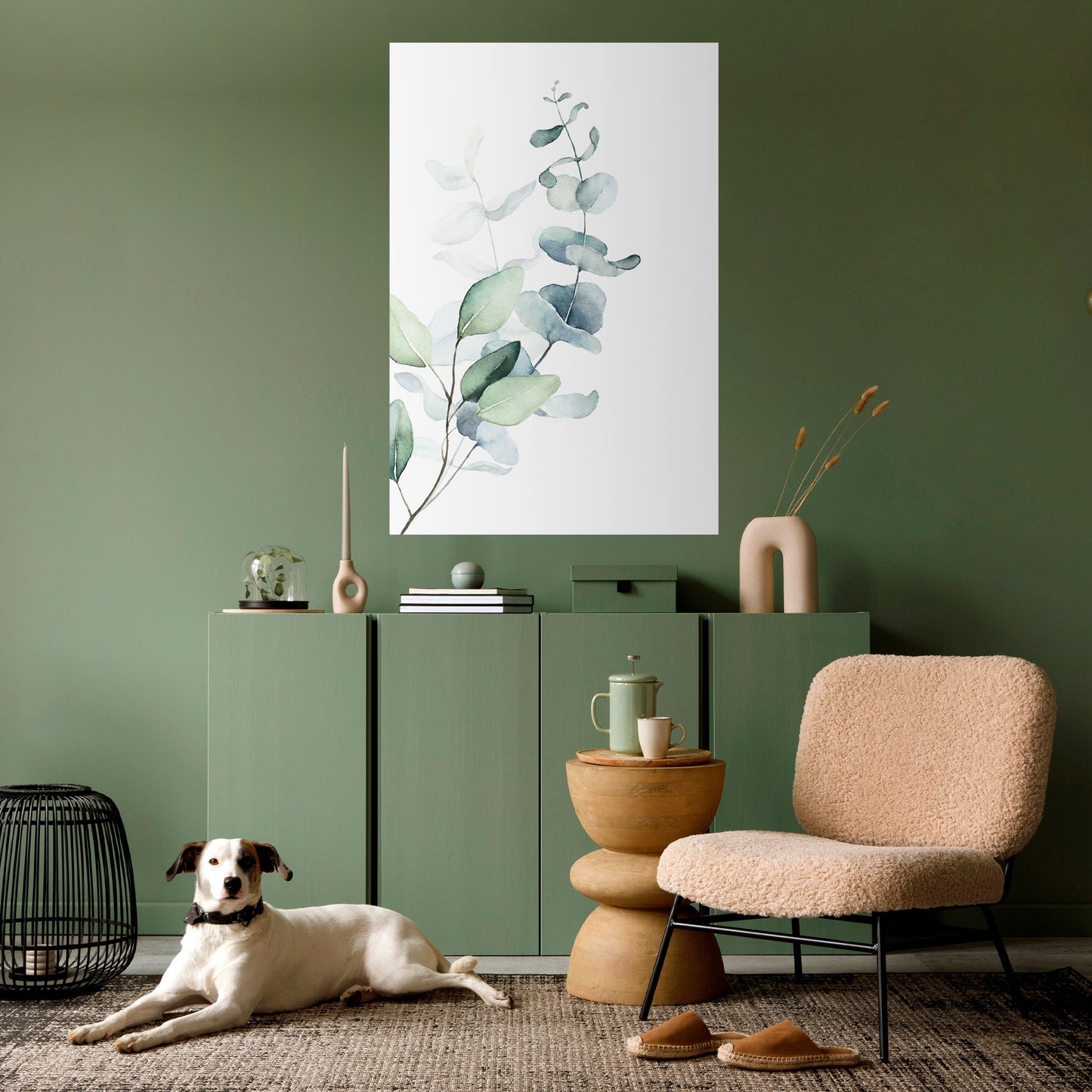 AQUA LEAF SYMPHONY Peel and Stick Vertical Poster