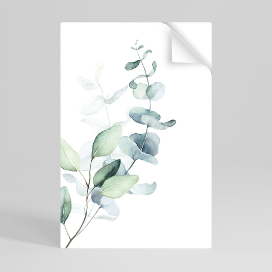 AQUA LEAF SYMPHONY vertikal poster med självhäftande text