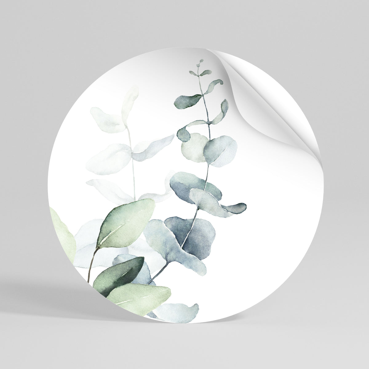 AQUA LEAF SYMPHONY Rund väggdekal