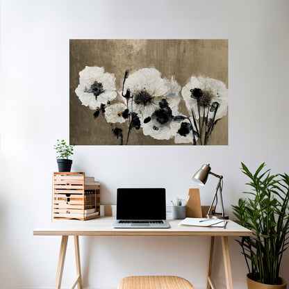 HARMONY IN WHITE Peel and Stick Horizontal Poster