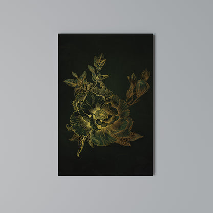 MIDNIGHT FLORAL GLIMMER Vertical Canvas Print