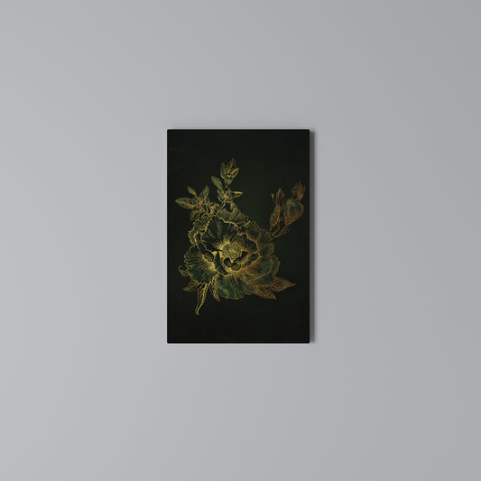 MIDNIGHT FLORAL GLIMMER Vertical Canvas Print