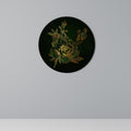 MIDNIGHT FLORAL GLIMMER Round Wall Art
