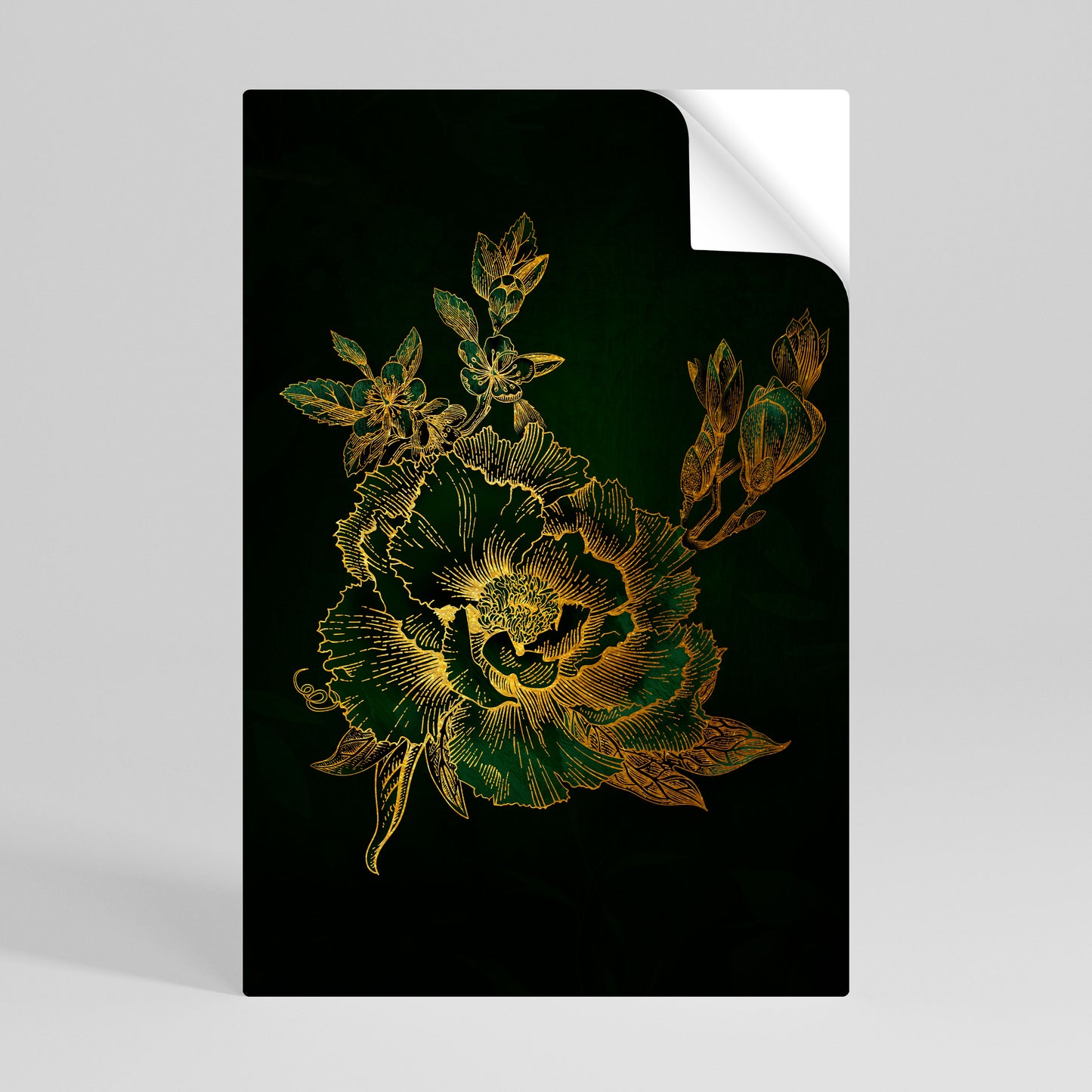 MIDNIGHT FLORAL GLIMMER Självhäftande Vertikal Poster