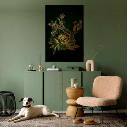 MIDNIGHT BLOMSTERIG GLIMMER Vertikal poster med självhäftande motiv