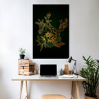 MIDNIGHT FLORAL GLIMMER Peel and Stick Vertical Poster