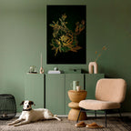 MIDNIGHT FLORAL GLIMMER Peel and Stick Vertical Poster