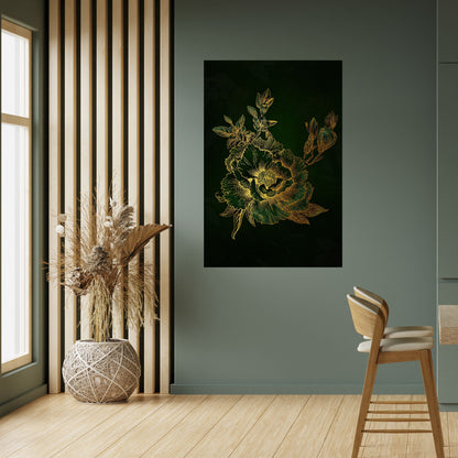 MIDNIGHT BLOMSTERIG GLIMMER Vertikal poster med självhäftande motiv