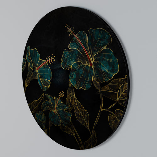 EMBERED BLOOM Round Wall Art