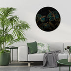 EMBERED BLOOM Round Wall Art