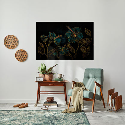 EMBERED BLOOM Peel and Stick Horizontal Poster