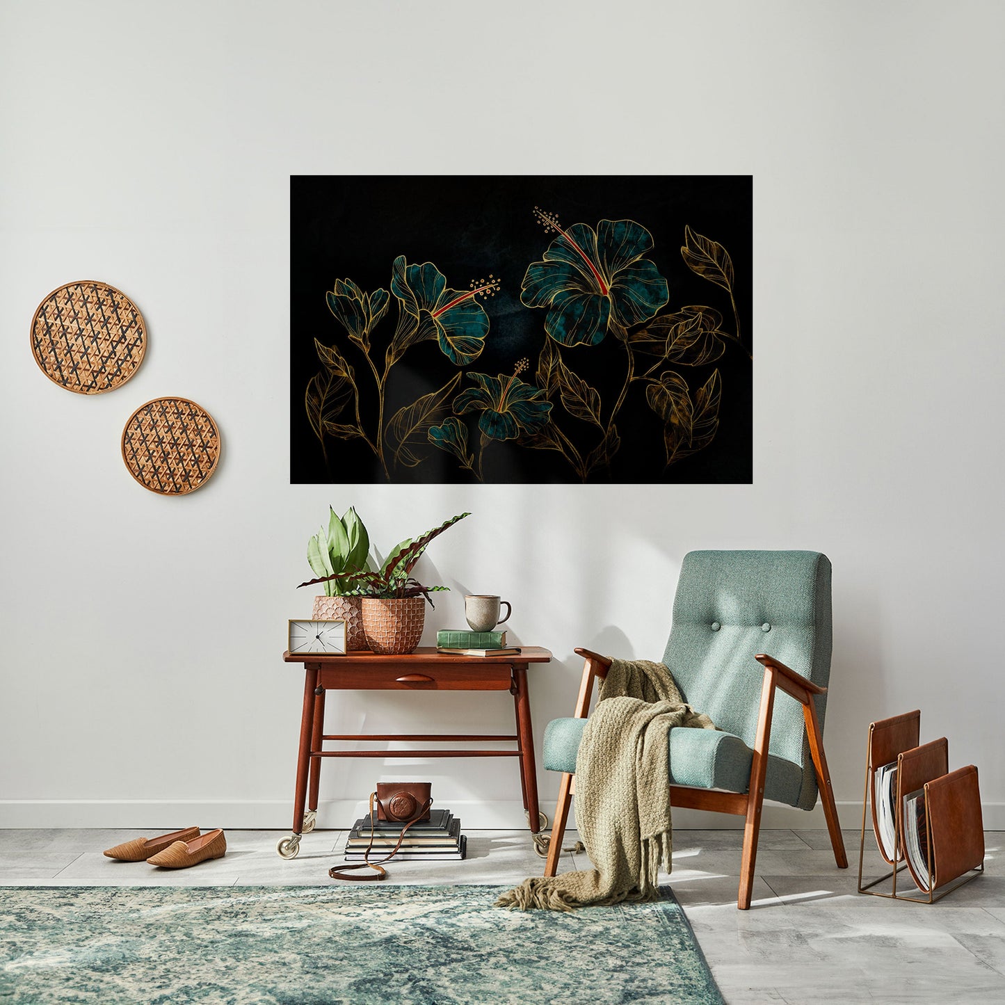 EMBERED BLOOM Peel and Stick Horizontal Poster