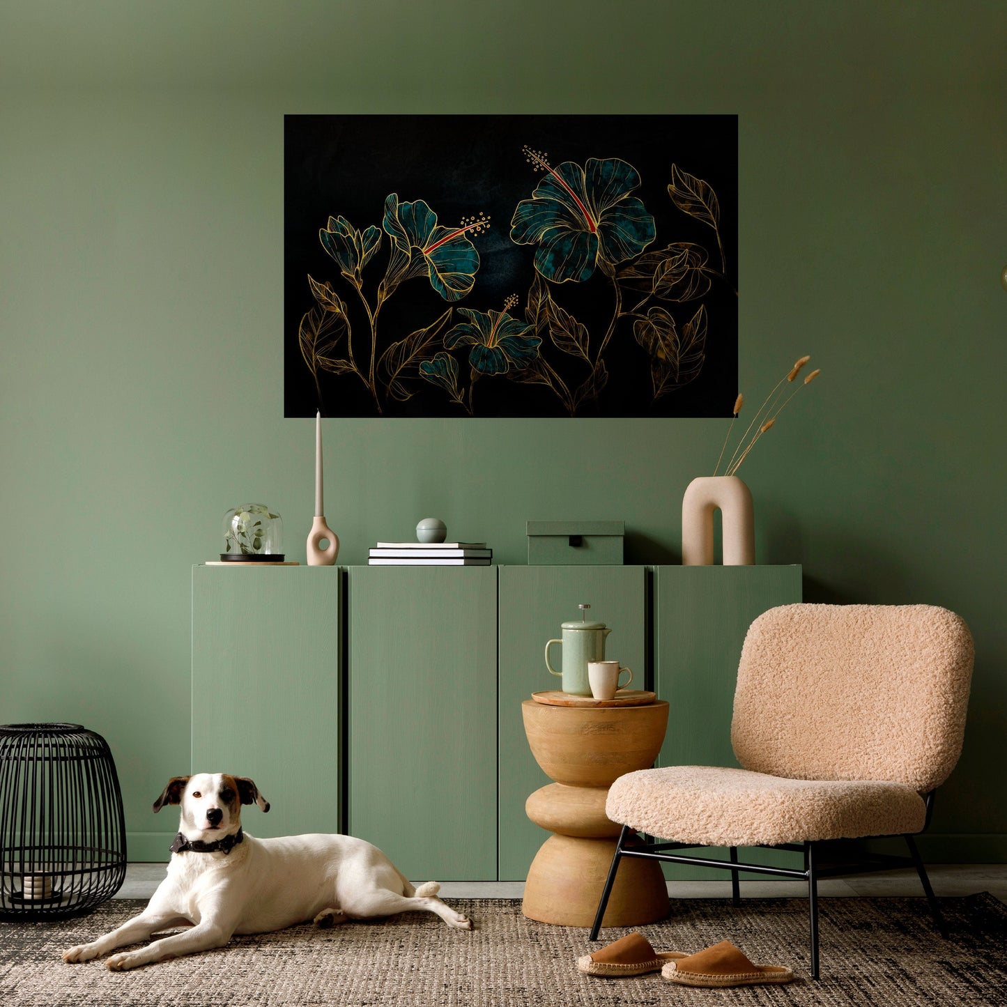 EMBERED BLOOM Peel and Stick Horizontal Poster
