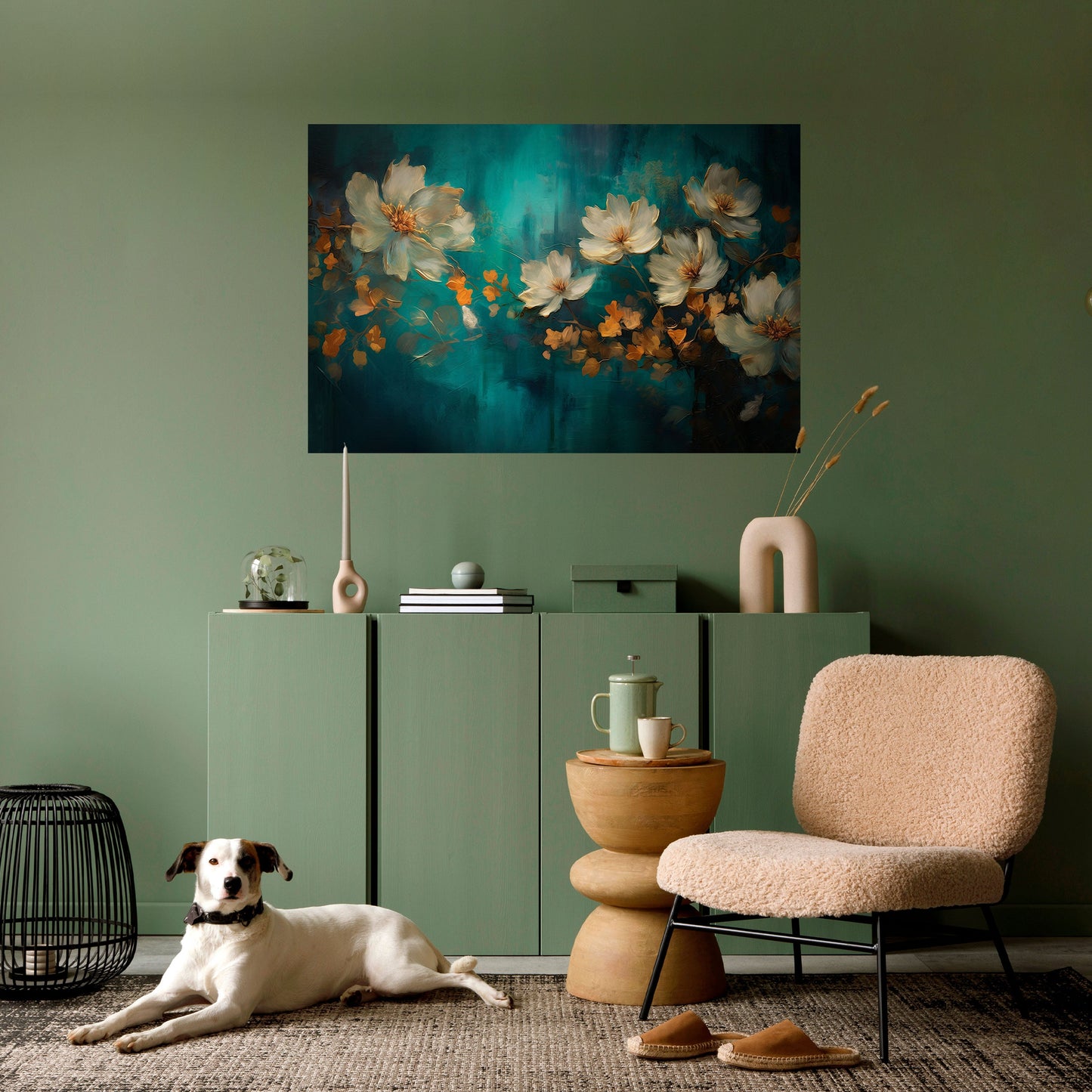 TRANQUIL GARDEN MUSE Peel and Stick Horizontal Poster