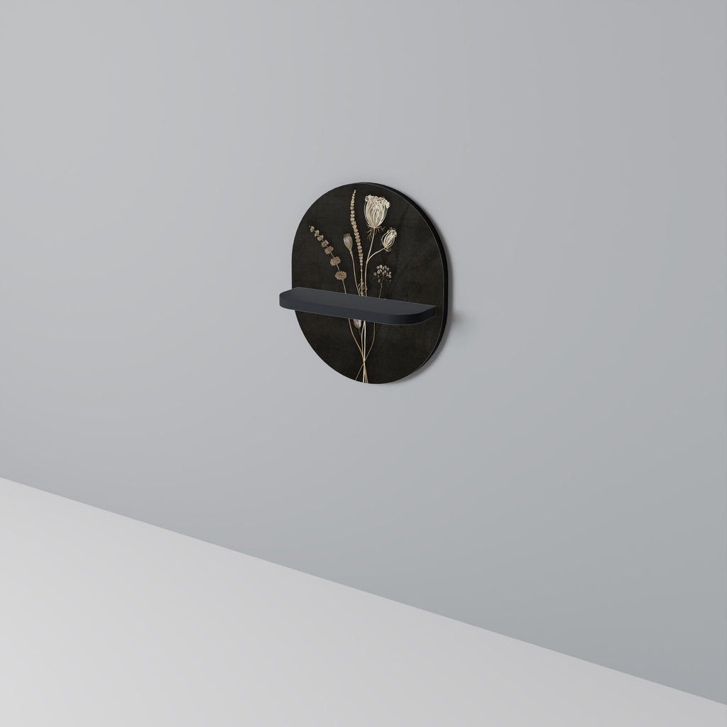 ÄNGKONST. Oval konsthylla i svart finish