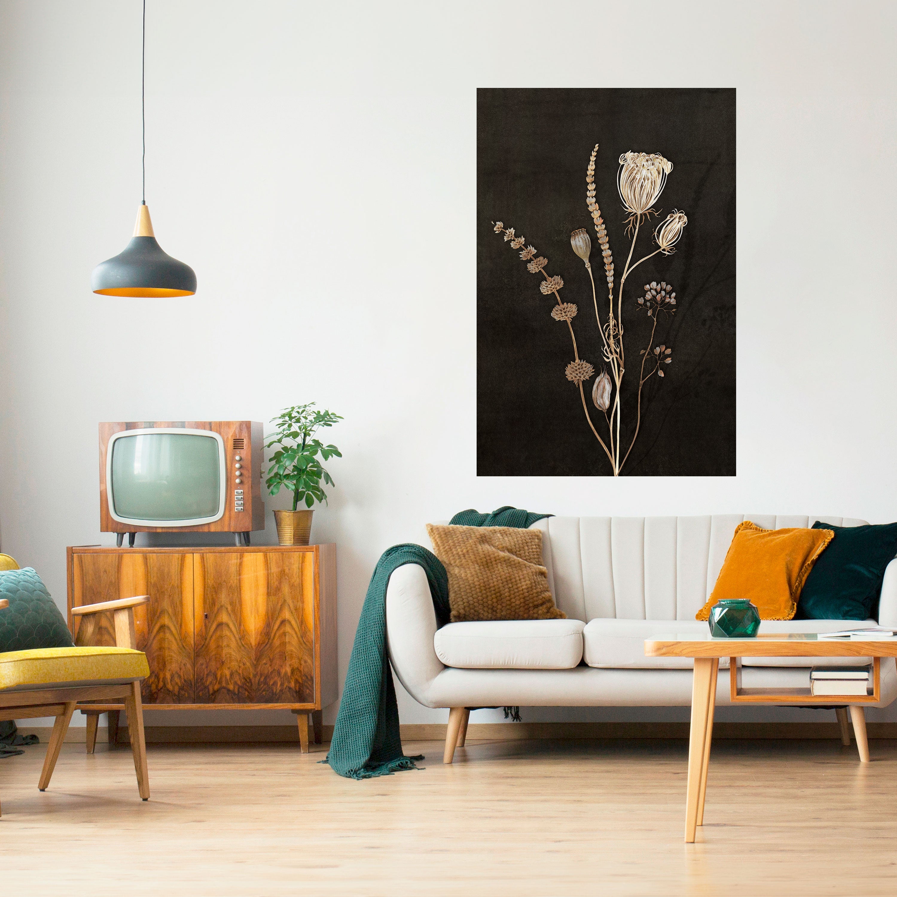 ÄNGSKONST. Vertikal poster med självhäftande mönster