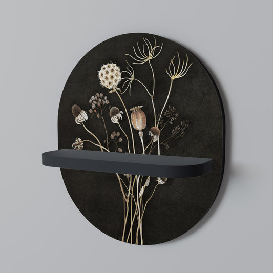 ÄNGSKONSER Oval konsthylla i svart finish