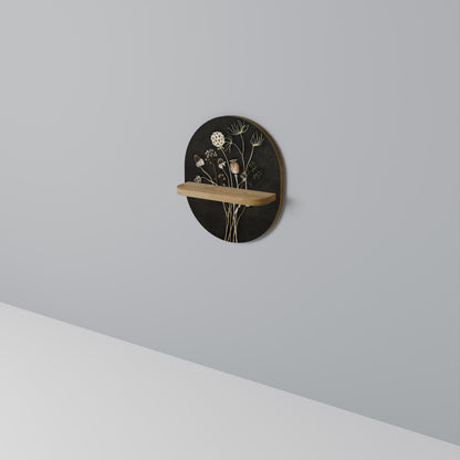 ÄNGSKONSER Oval konsthylla i ekeffekt