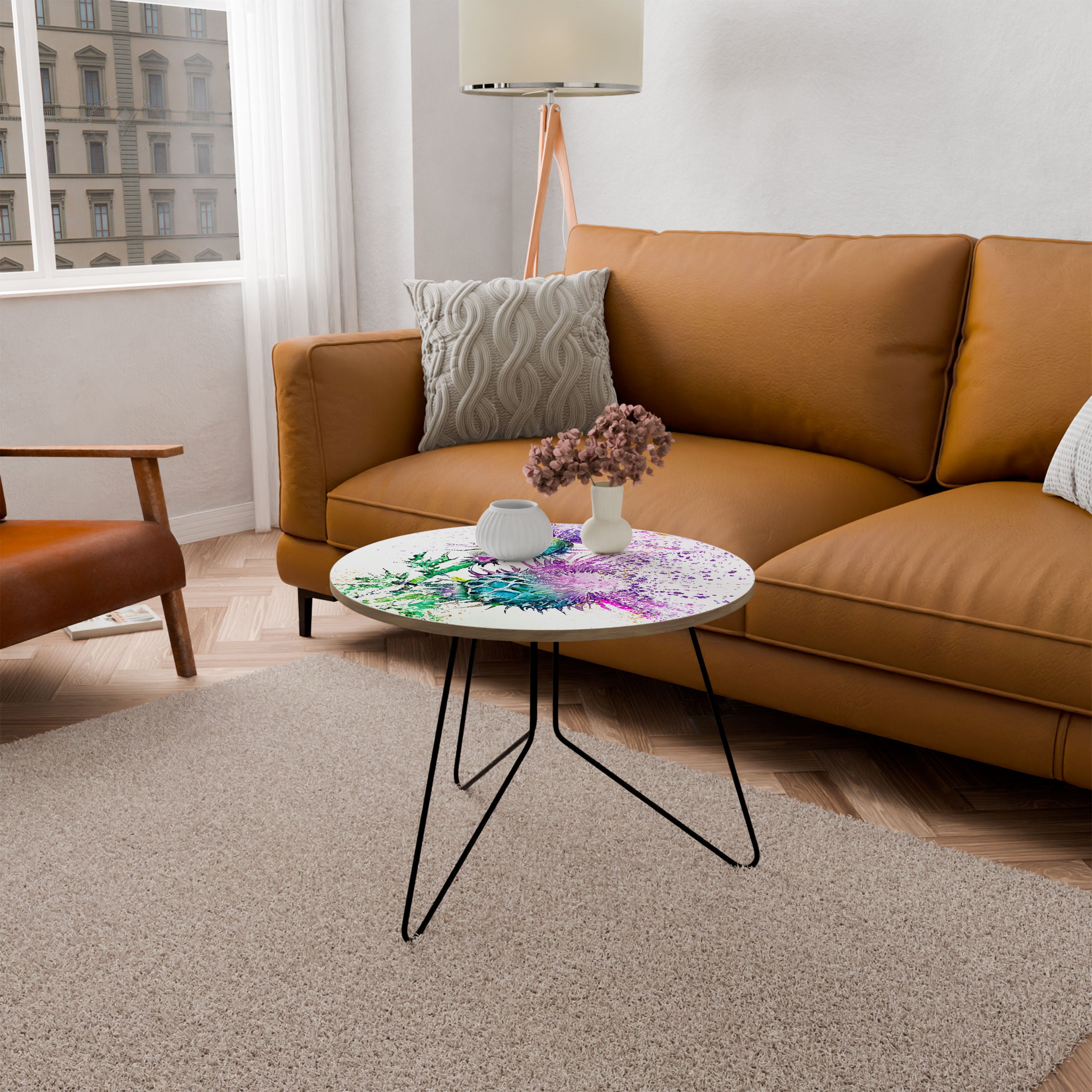 FÄRGGLATT TISTEL DANS Soffbord