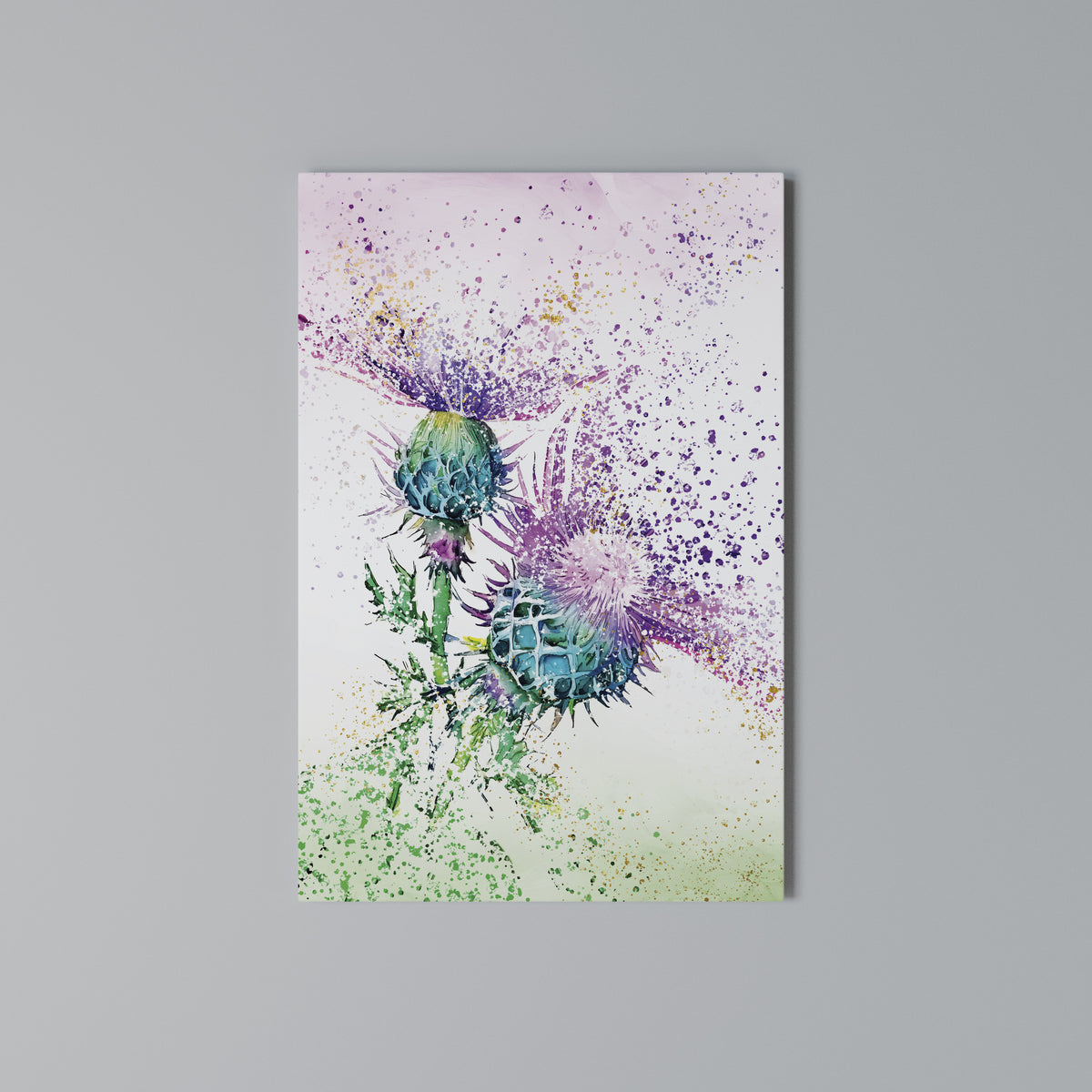 COLORFUL THISTLE DANCE Vertical Canvas Print