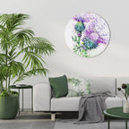 COLORFUL THISTLE DANCE Round Wall Art