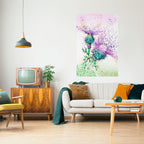 FÄRGGLAD TISTEL DANS Vertikal Poster med självhäftande text