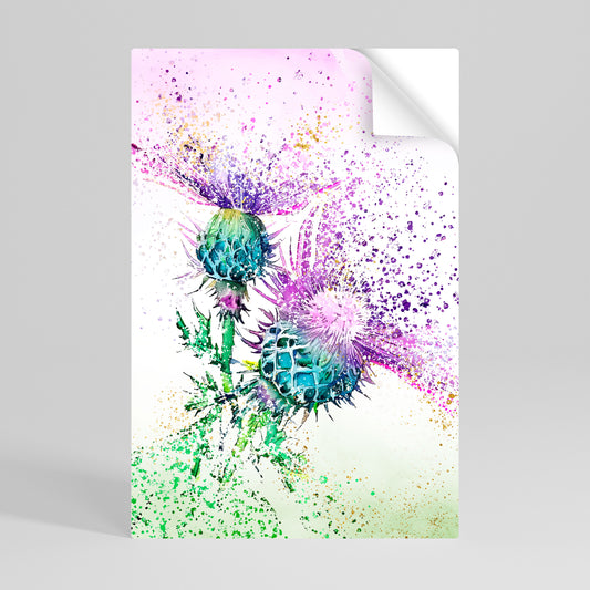 COLORFUL THISTLE DANCE Självhäftande Vertikal Poster