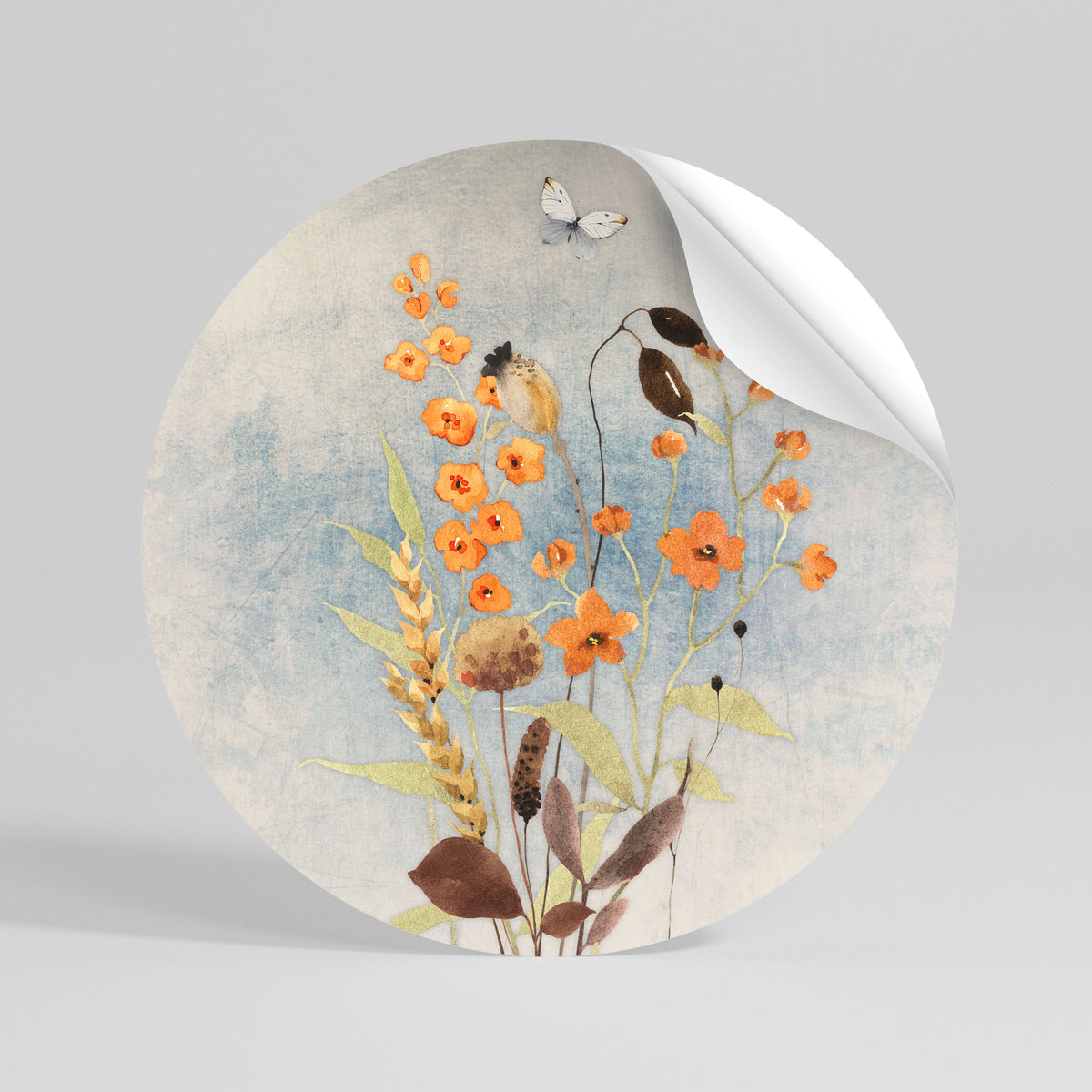 WHISPERS OF WILDFLOWERS Rund väggdekal