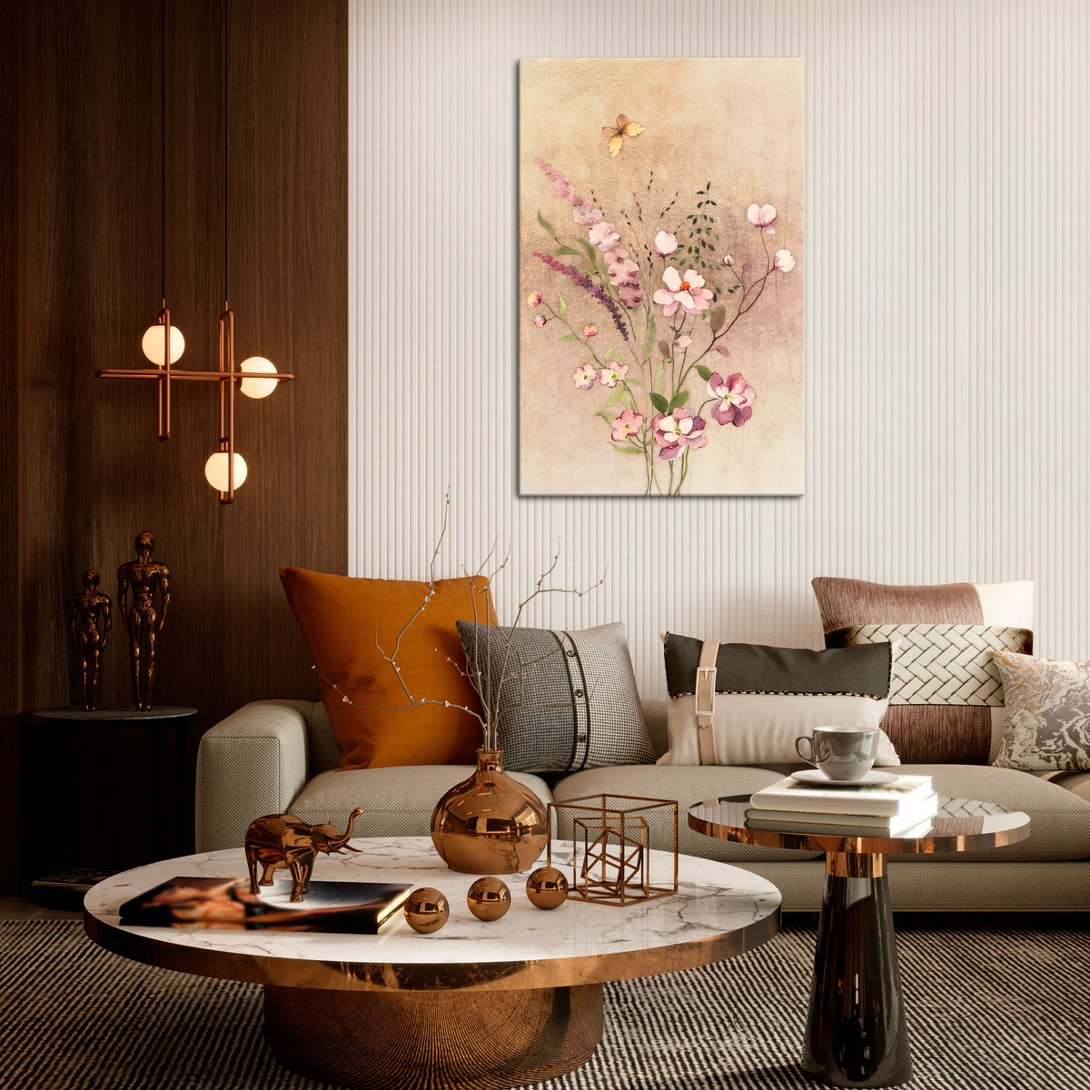 FLOWERED REVERIE Vertical Canvas Print