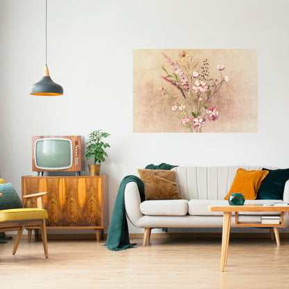 FLOWERED REVERIE Peel and Stick Horizontal Poster