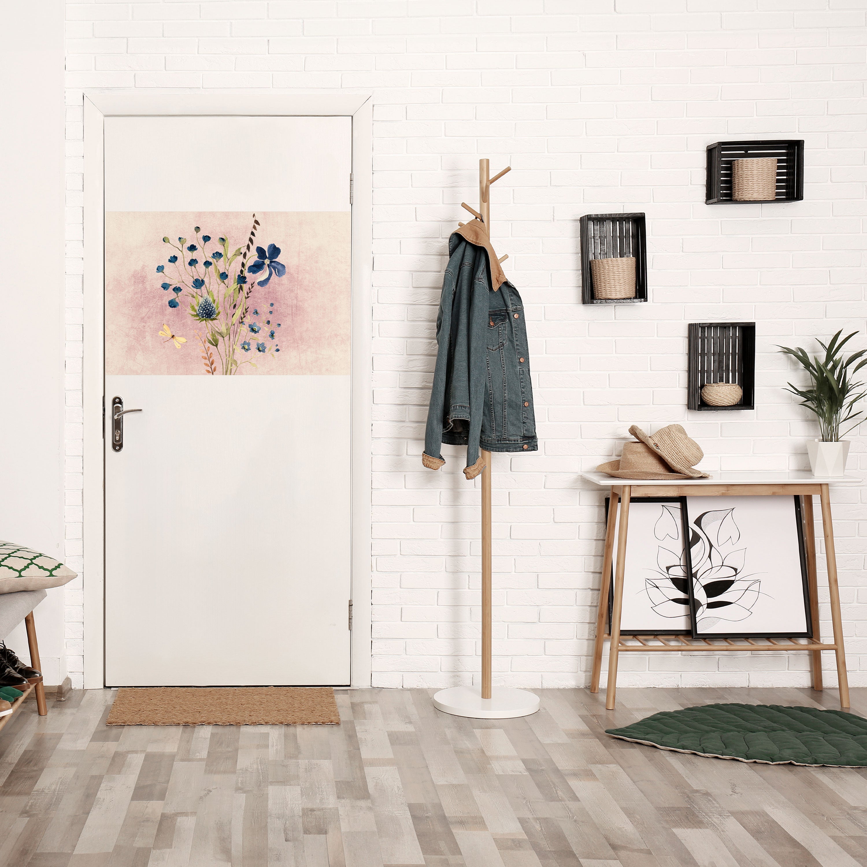 Blåklintdagrömma horisontell poster med självhäftande motiv